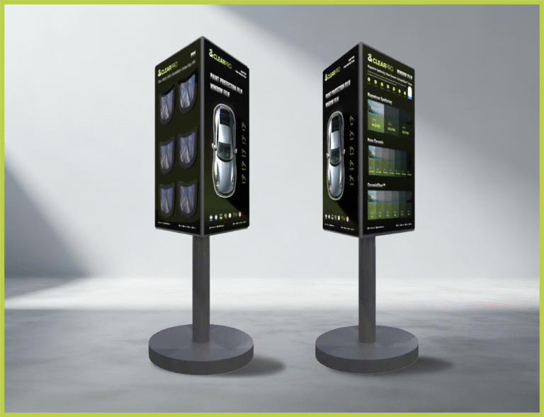 ClearPro Tri Side Rotating Display Stand